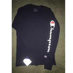 Brand New Champion long sleeve T shirt in Navy